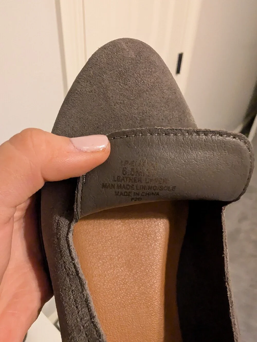 Lucky Brand Gray Suede Leather Loafers Women’s Size 6.5 Slip On Flats